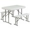 Emma and Oliver 3 Piece Portable Plastic Folding Bench and Table Set